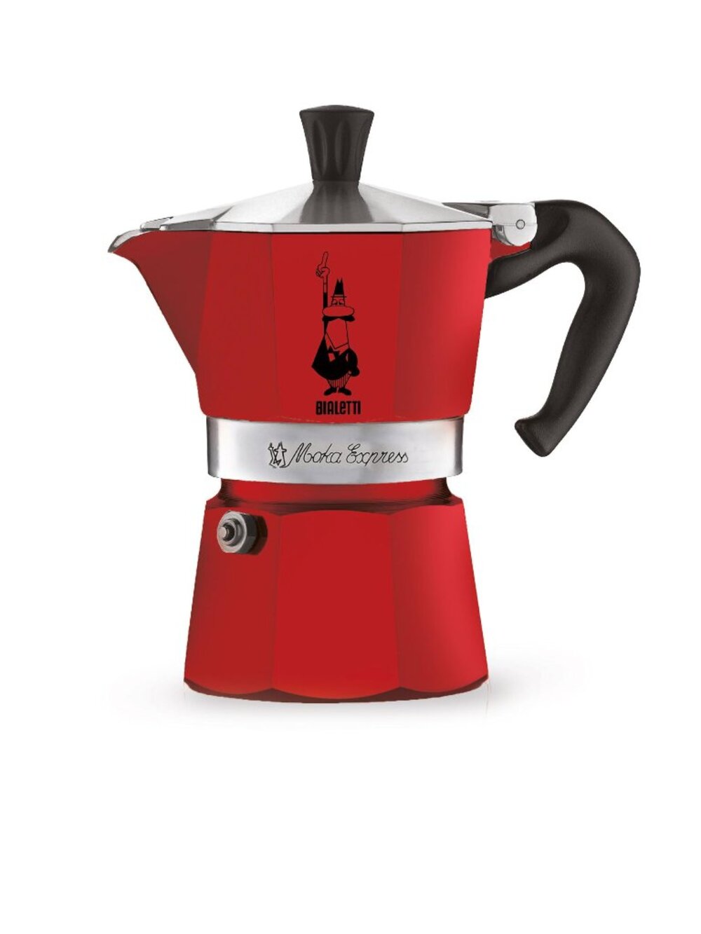 Bialetti Moka Express Espresso Maker, 1 Cup, Red
